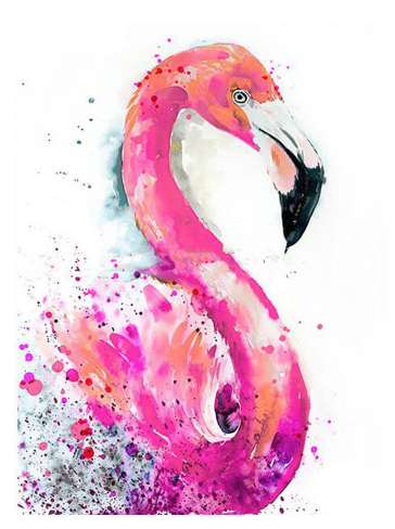 364x488 Watercolor Flamingo Diamond Painting Embroidery Kit 5d Diamond - Flamingo Watercolor