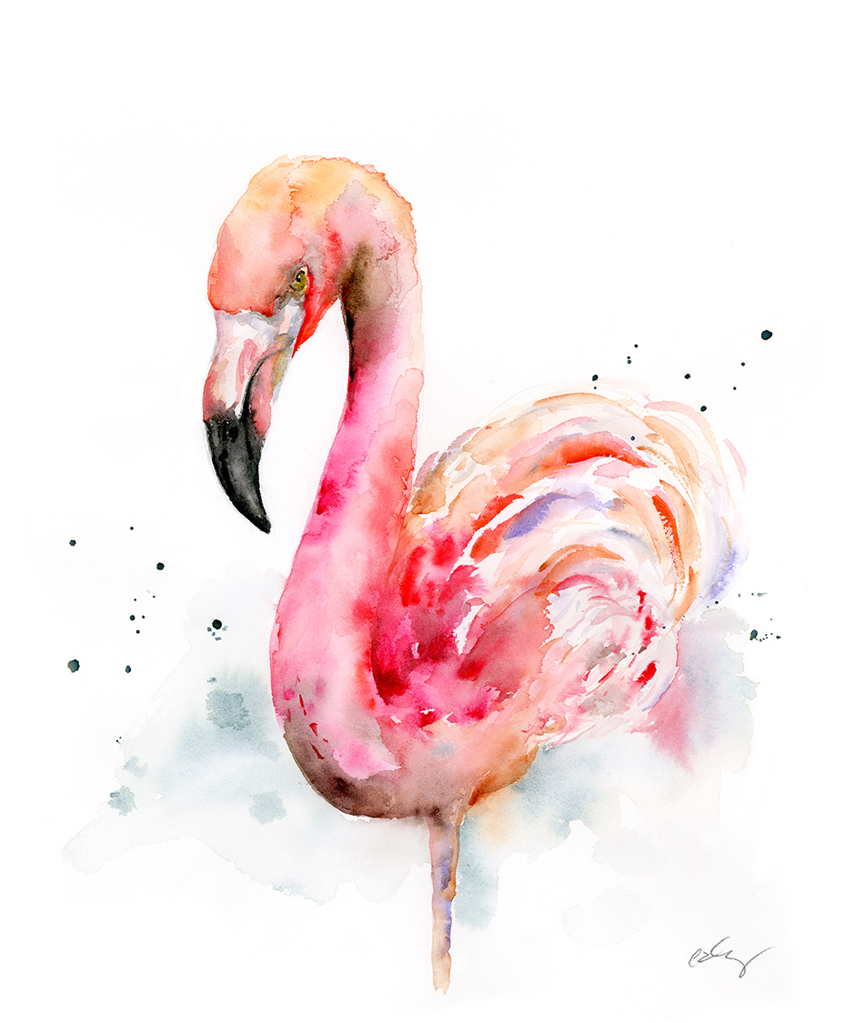 940x1125 Finn The Flamingo - Flamingo Watercolor