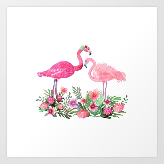 700x700 Pink Flamingo Watercolor Art Print By Magentarose Society6 - Flamingo Watercolor Art