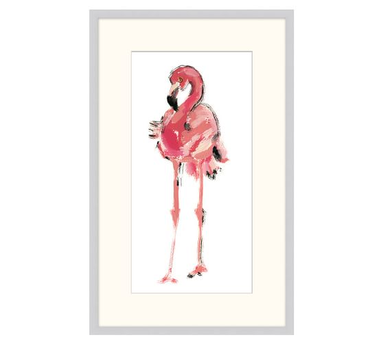 558x501 Watercolor Flamingo Framed Print Pottery Barn - Flamingo Watercolor Art