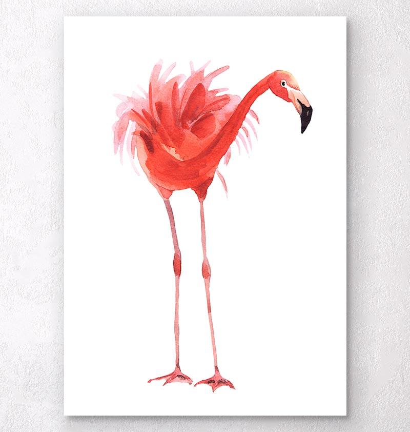 800x842 Flamingo - Flamingo Watercolor Art