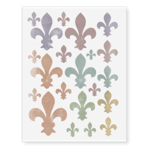 307x307 Fleur De Lis Temporary Tattoos Zazzle - Fleur De Lis Watercolor