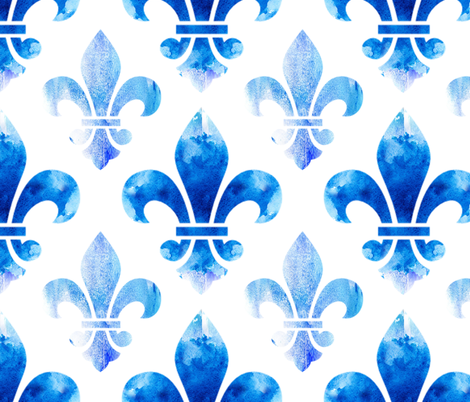 470x402 Watercolor Fleur De Lis Fabric - Fleur De Lis Watercolor