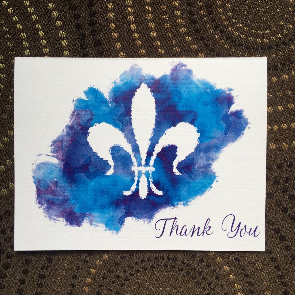 1024x1024 Watercolor Fleur De Lis Personalized Note Cards Kpvance Designs - Fleur De Lis Watercolor