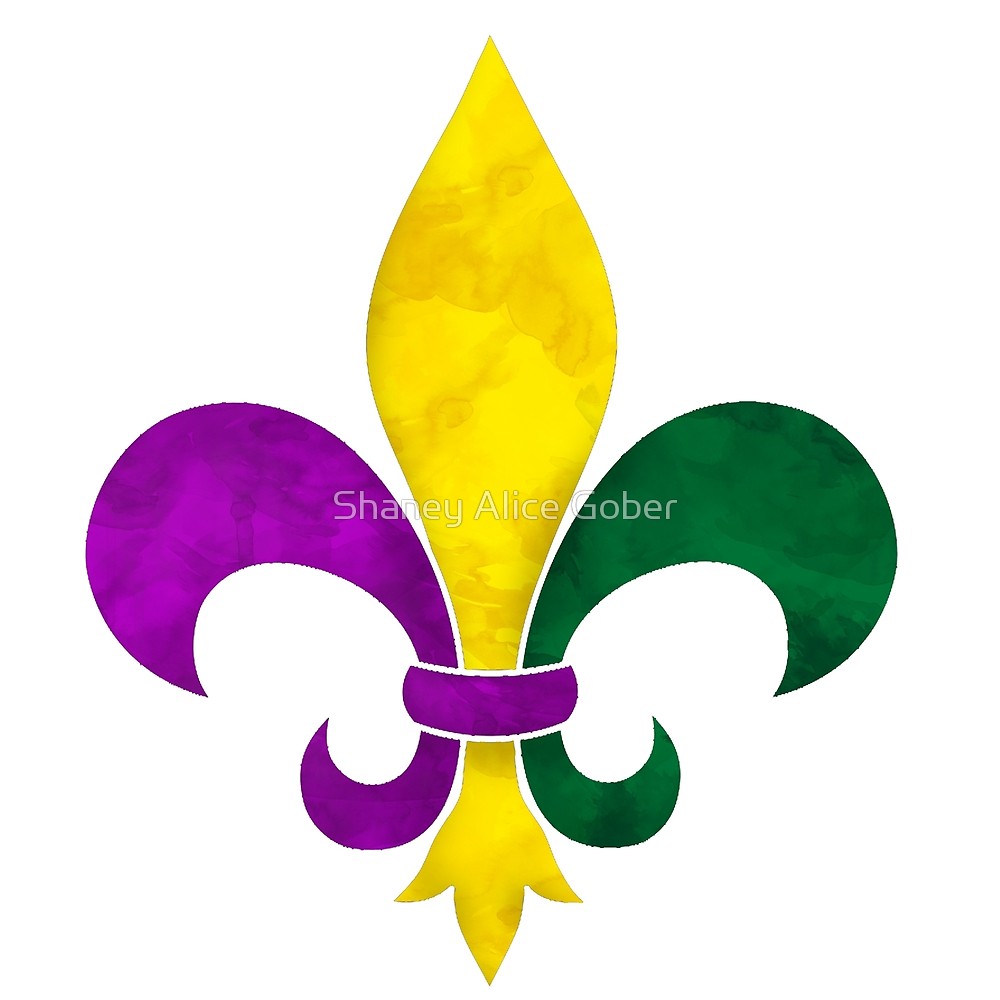 1000x1000 Watercolor Fleur De Lis By Shaney Alice Gober Redbubble - Fleur De Lis Watercolor