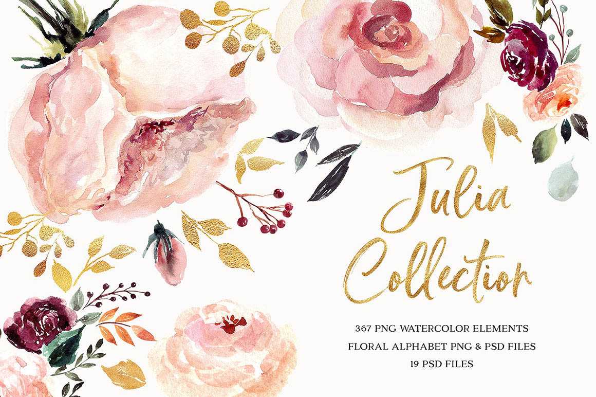 1160x772 Floral Watercolor Collection - Floral Watercolor