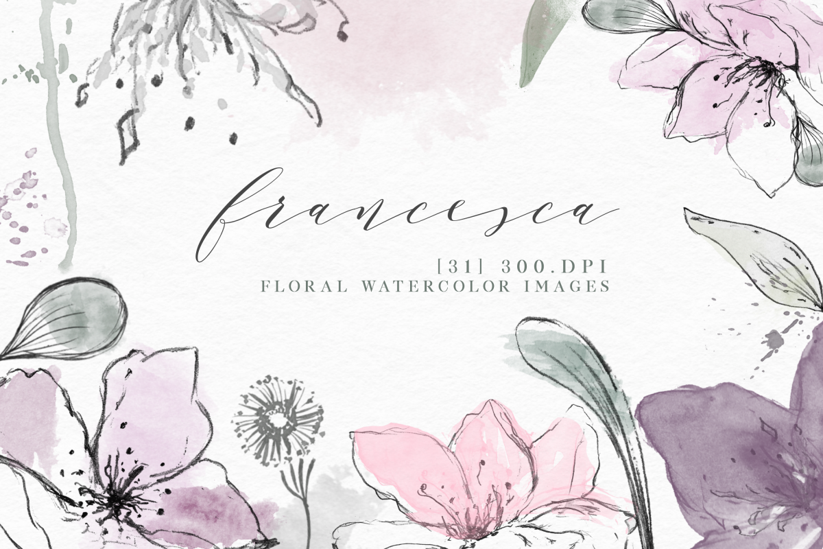 1200x800 Francesca - Floral Watercolor