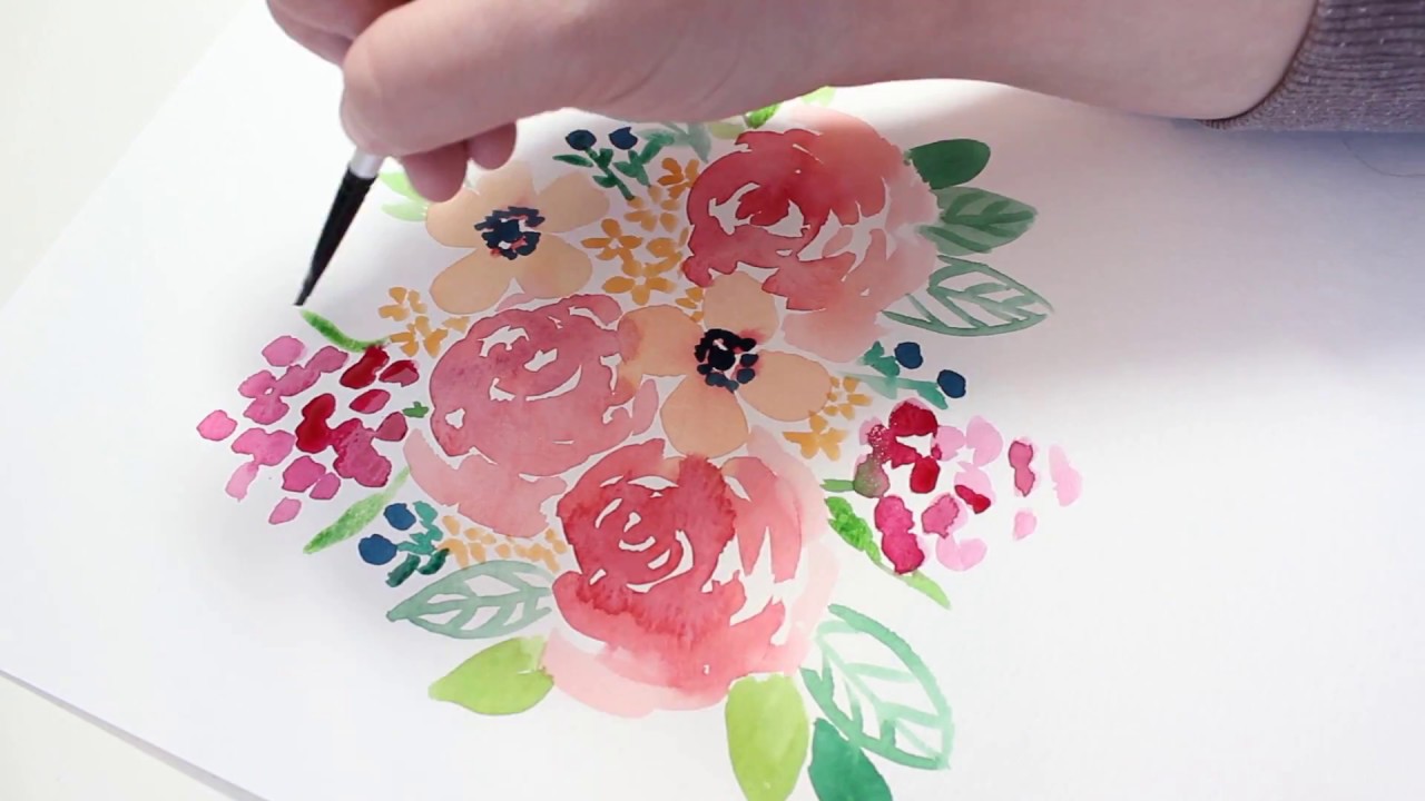 1280x720 Loose Watercolor Floral - Floral Watercolor