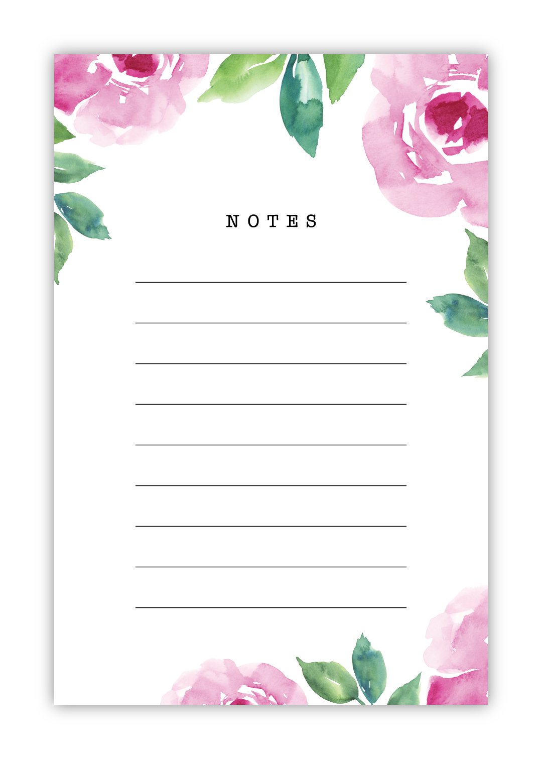 1080x1512 Pink Floral Watercolor Notepad Cricket Printing - Floral Watercolor