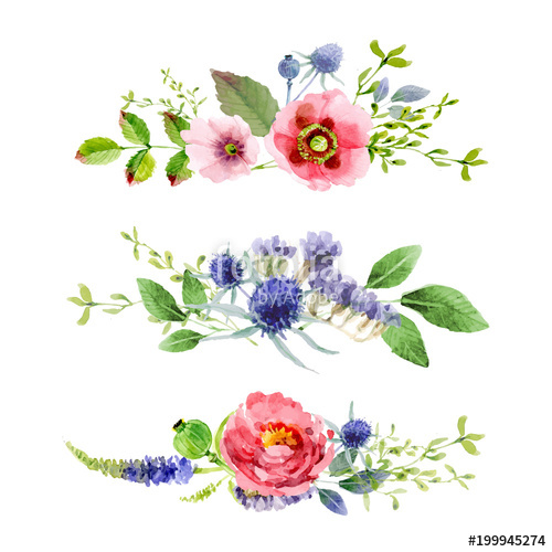 500x500 Lovely Floral Watercolor Background Border Frame Stock Image And - Floral Watercolor Border