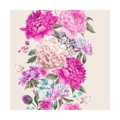 400x400 Vintage Watercolor Vector Floral Seamless Border, Bouquet Of - Floral Watercolor Border