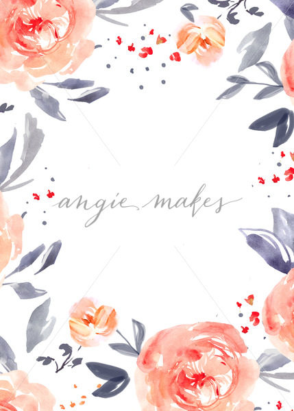 429x600 Watercolour Frame. Watercolour Flower Frame. Cute Watercolor - Floral Watercolor Border