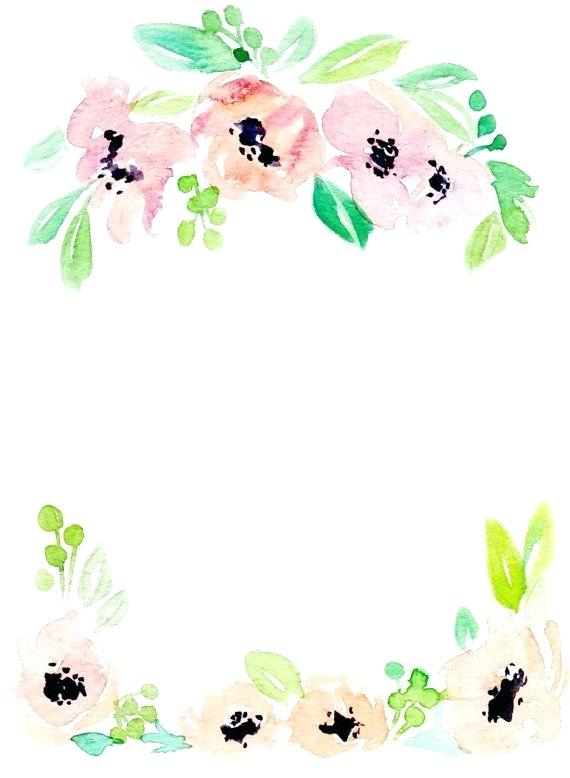 570x778 Floral Design Border - Floral Watercolor Border