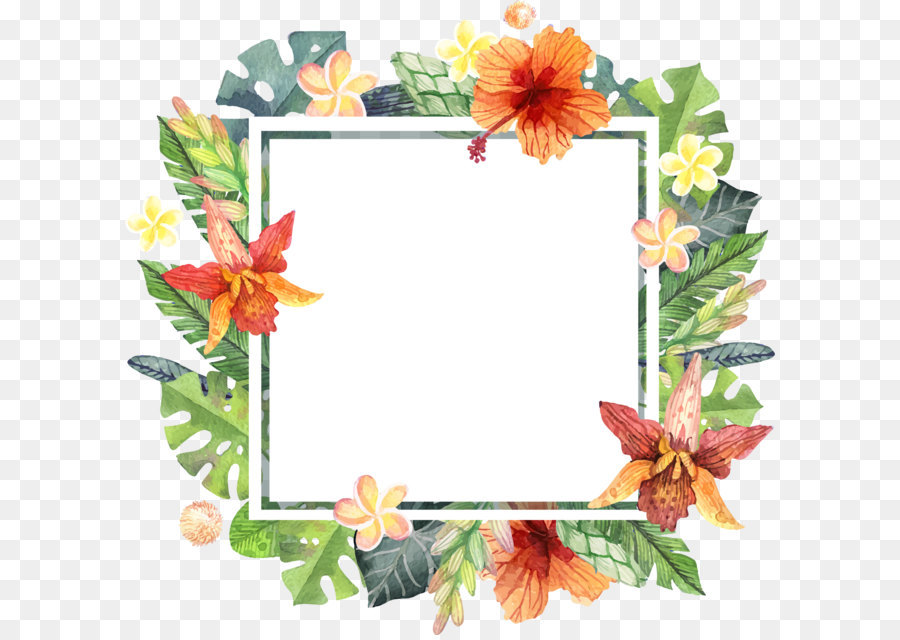 900x640 Download Watercolor Hand Painted Summer Floral Border - Floral Watercolor Border