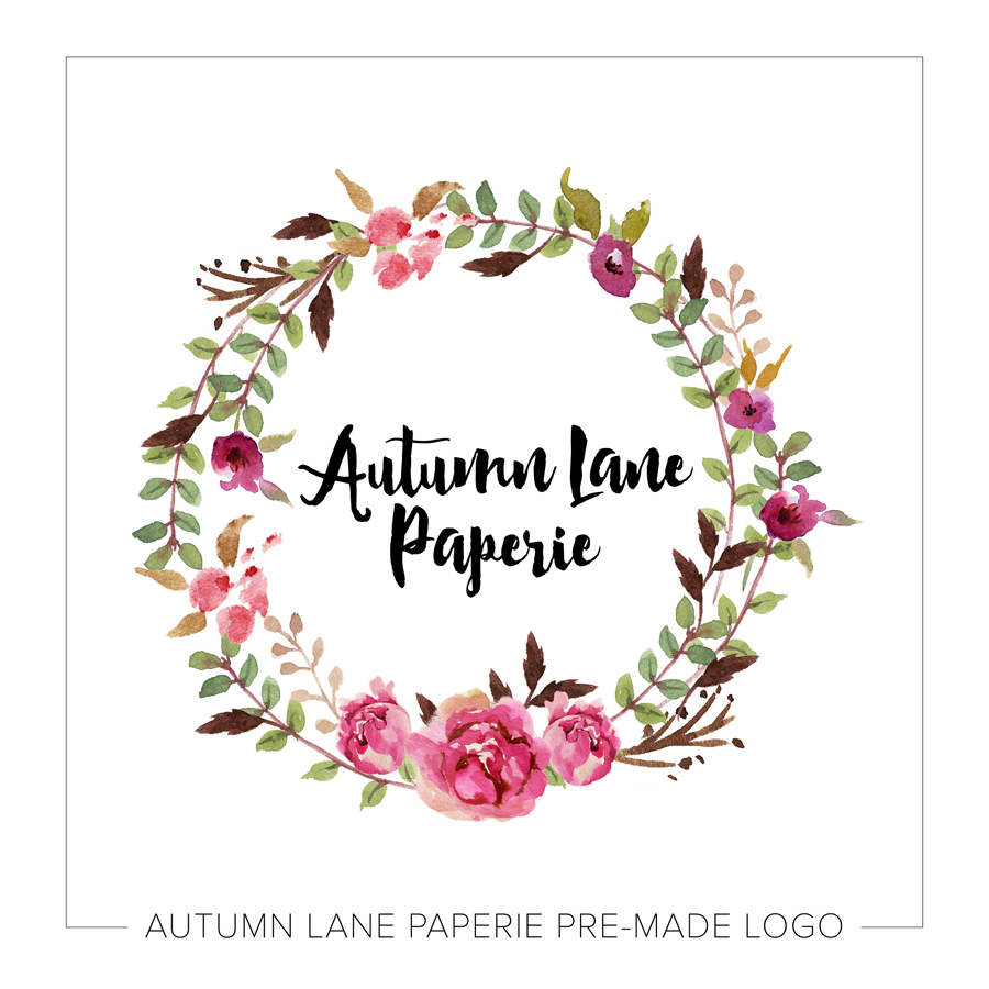 900x900 Pink Watercolor Floral Wreath Logo - Floral Wreath Watercolor