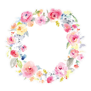 300x300 Silhouette Design Store - Floral Wreath Watercolor