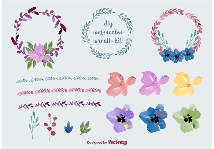 700x490 Watercolor Floral Wreath Vectors - Floral Wreath Watercolor
