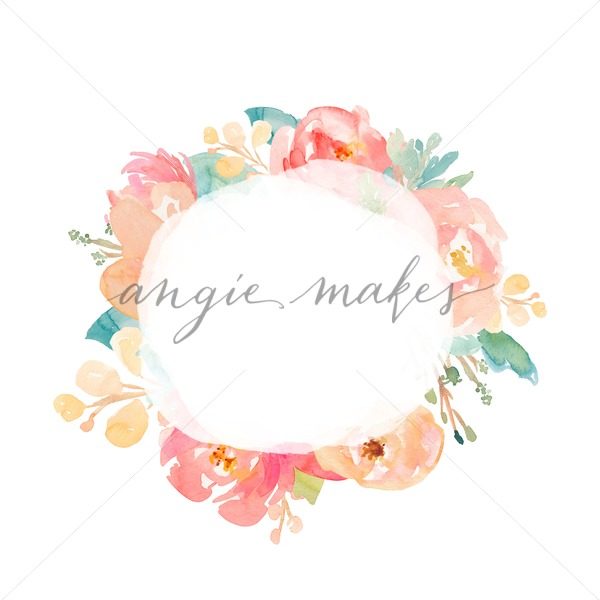 600x600 Download This Adorable Watercolour Flowers Frame Background - Floral Wreath Watercolor