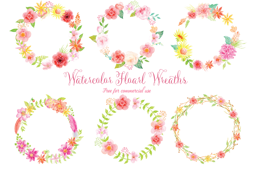 864x576 Floral Wreath Watercolor By Cornercroft - Floral Wreath Watercolor