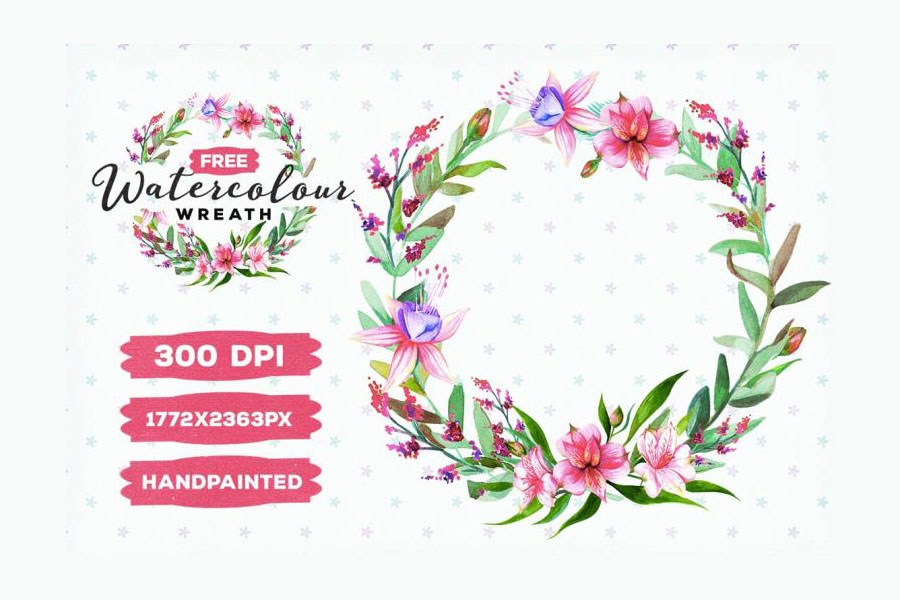 900x600 Free Watercolor Floral Wreath Free Design Resources - Floral Wreath Watercolor