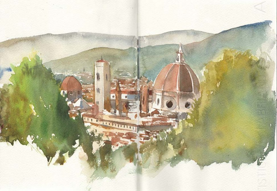 973x672 Italy Watercolor Sketches Sketches, Paintings And Studies - Florence Watercolor