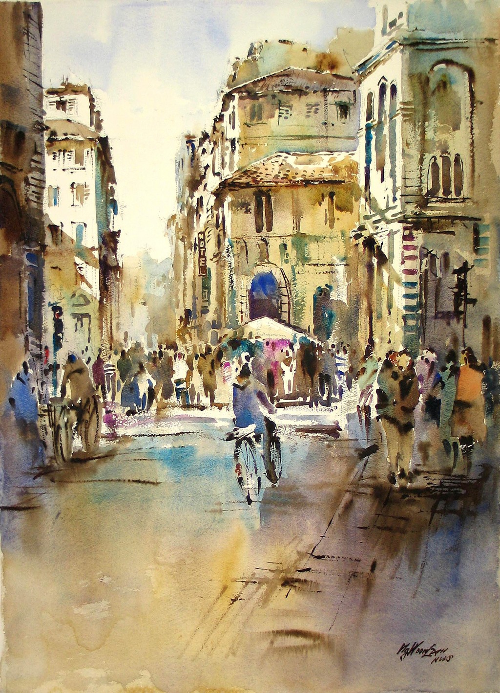 1024x1417 Singapore Watercolour Society Artist Ng Woon Lam Artwork Modern - Florence Watercolor