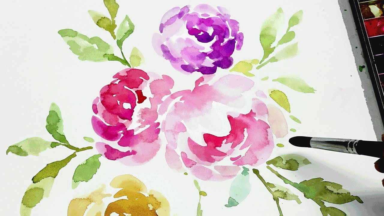 1280x720 Watercolor Flower Painting Step By Step Therapy, Relaxation - Flower Art Watercolor