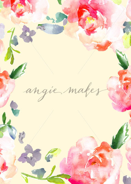 429x600 Cute Watercolor Flower Border Frame - Flower Art Watercolor