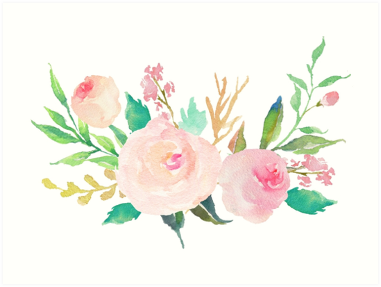 549x413 Pastel Watercolor Flower Bouquet Art Prints By Junkydotcom - Flower Bouquet Watercolor