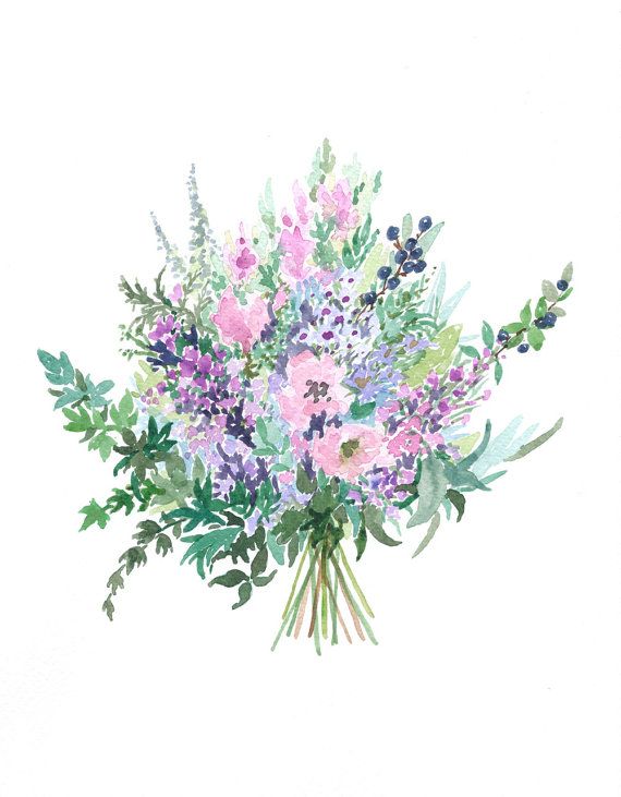 Download Flower Bouquet Watercolor at PaintingValley.com | Explore ...