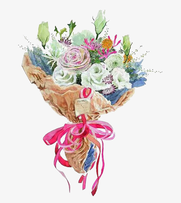 586x658 Watercolor Bouquet, Watercolor Clipart, Bouquet, Flower Png Image - Flower Bouquet Watercolor