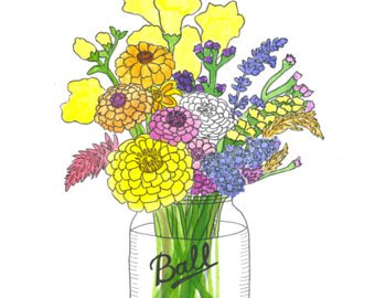 340x270 Watercolor Bouquet Etsy - Flower Bouquet Watercolor