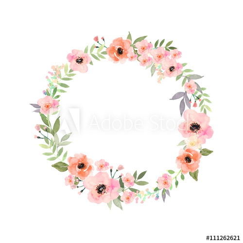 500x500 Vector Watercolor Flowers Frame. Elegant Floral Collection With - Flower Frame Watercolor