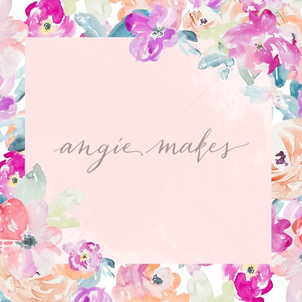600x600 Cute Purple And Orange Watercolor Flower Frame Background - Flower Frame Watercolor