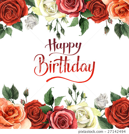 450x468 Wildflower Rose Flower Frame In A Watercolor Style - Flower Frame Watercolor