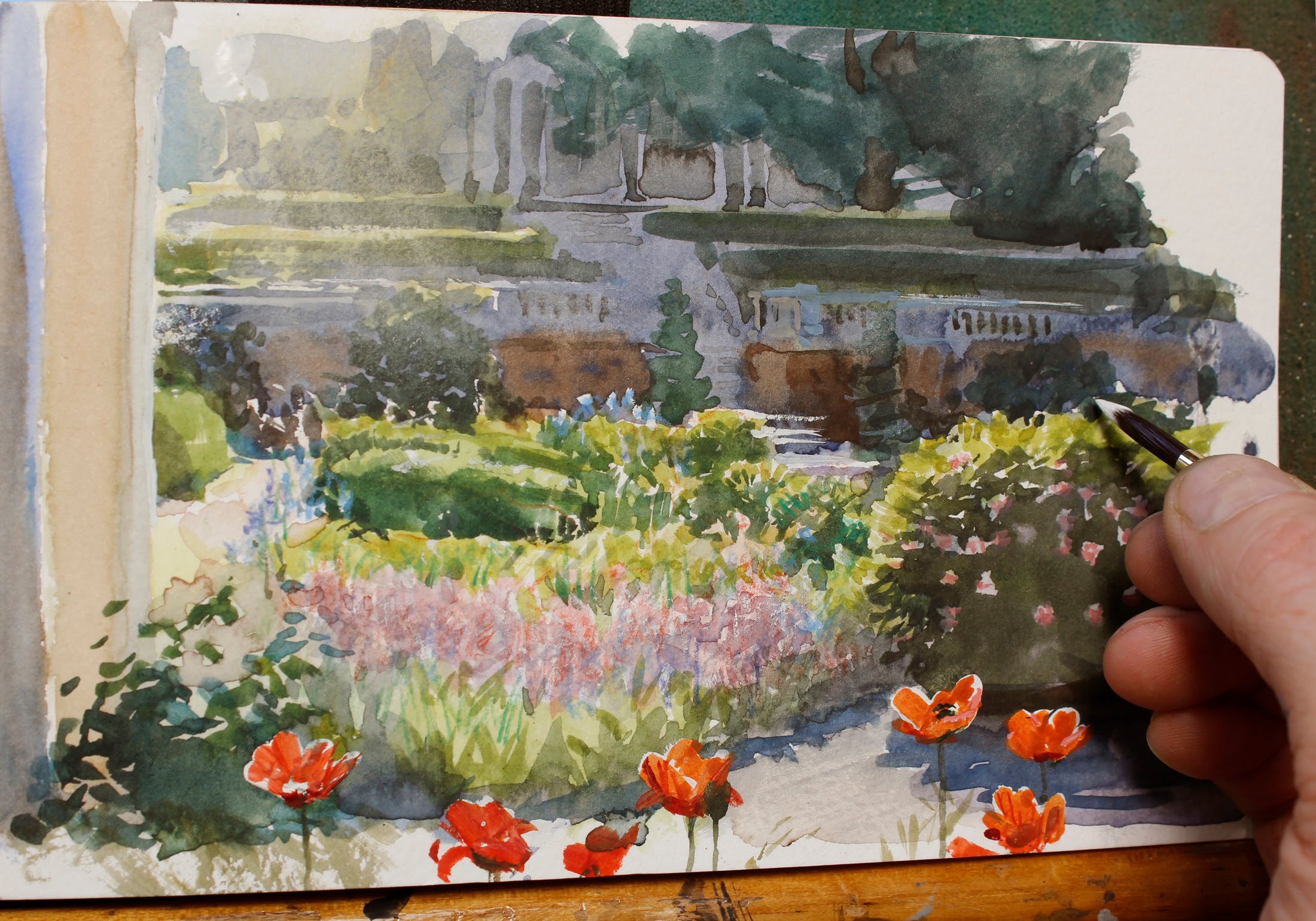 2200x1541 Painting A Flower Garden In Watercolor - Flower Garden Watercolor