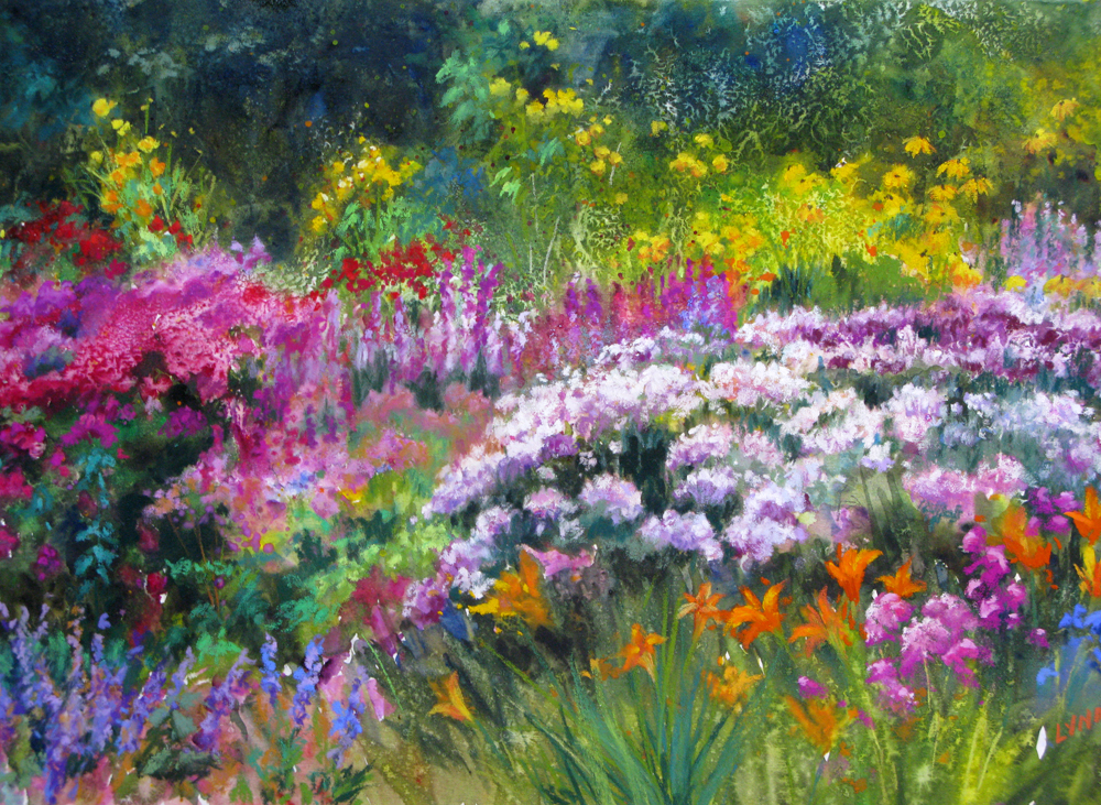 Flower Garden Watercolor at PaintingValley.com | Explore collection of ...