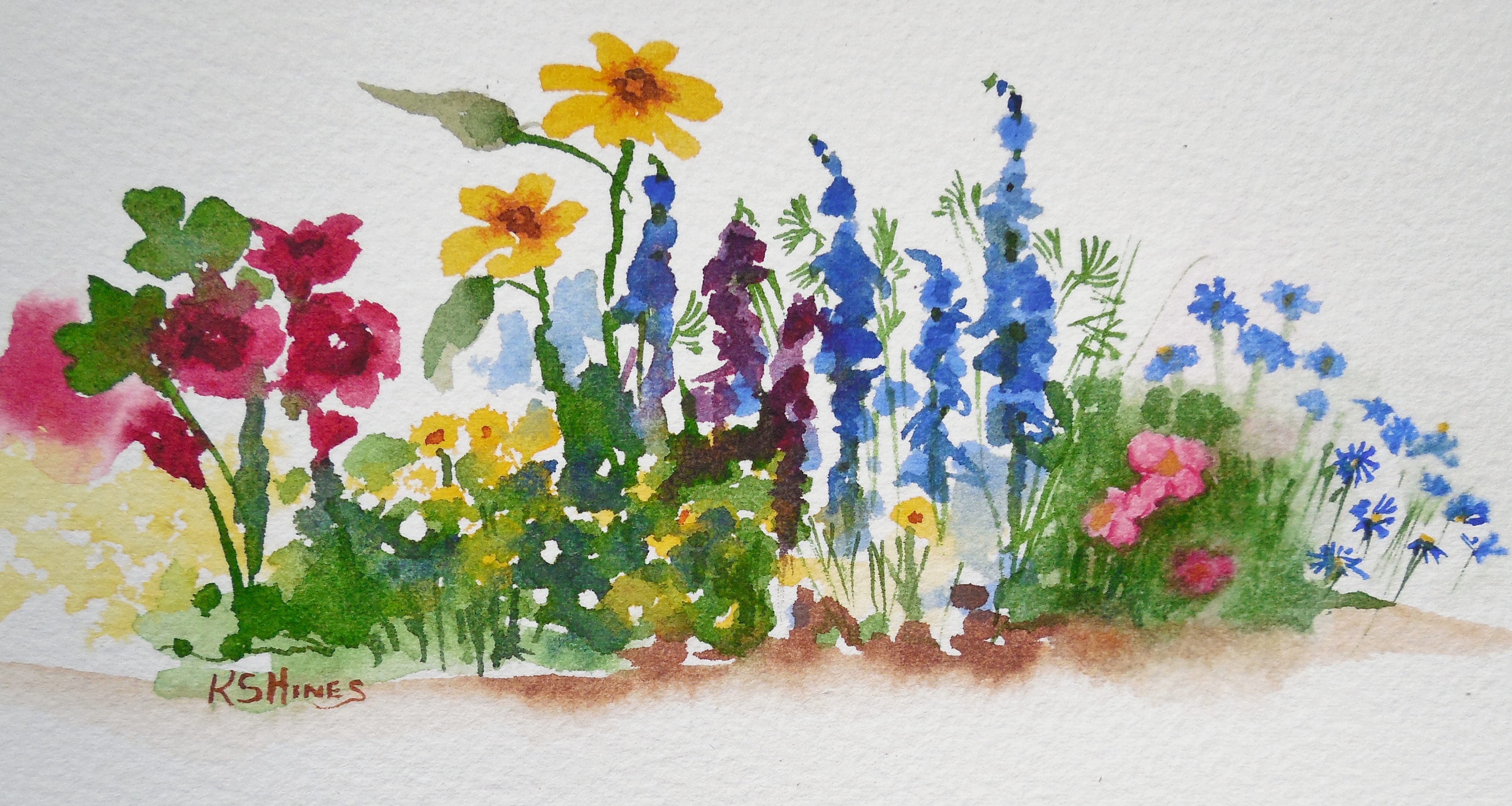 4023x2145 Watercolor Garden Nature Haven Studio - Flower Garden Watercolor