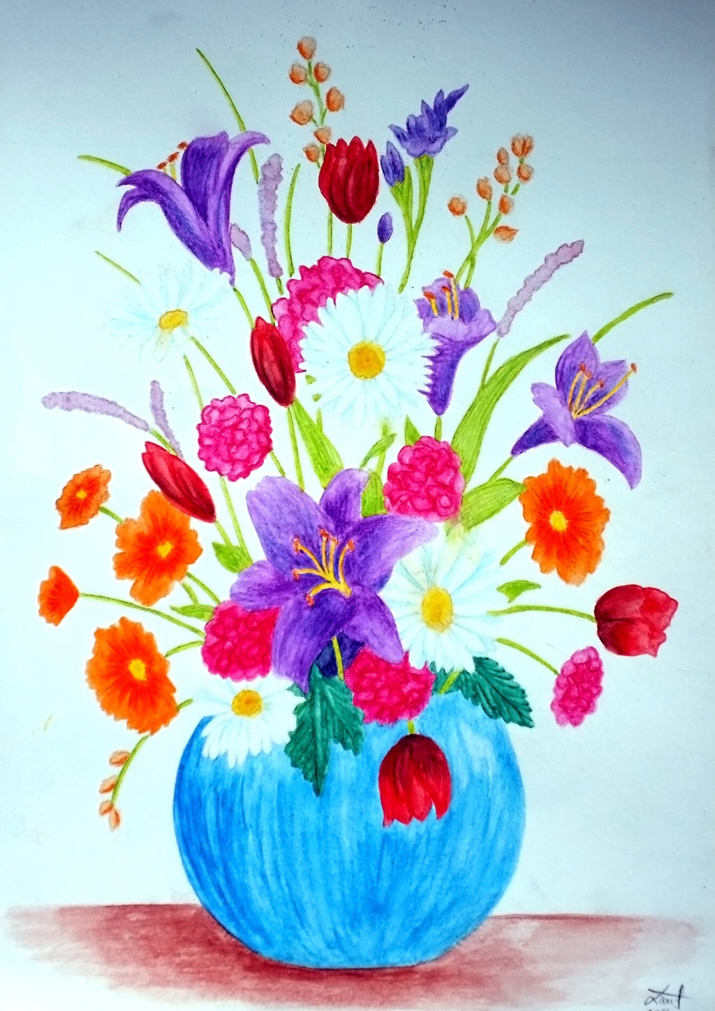 1024x1447 Flower Vase Pot Painting Luxury Flowers In A Vase Watercolor - Flower Vase Watercolor