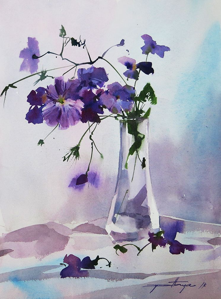 746x1008 Flowers In Vase Watercolor - Flower Vase Watercolor