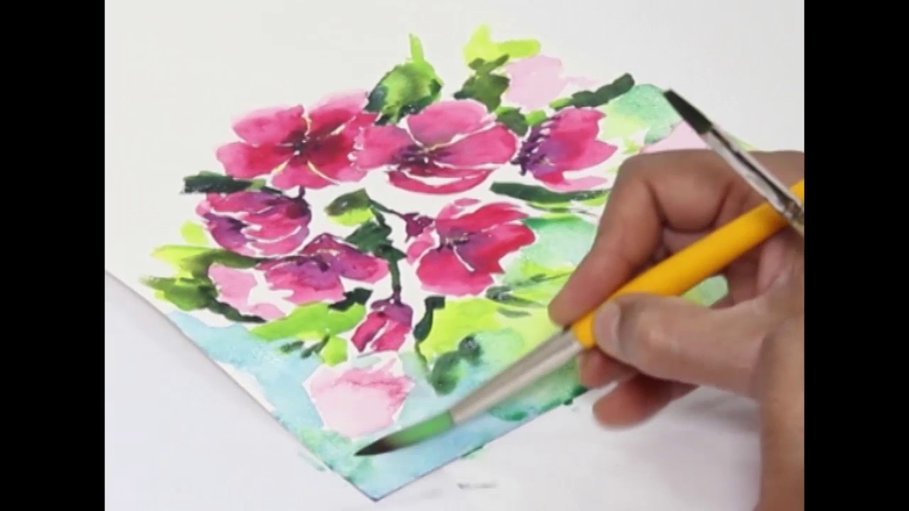 1280x720 Watercolor Demonstration - Flower Vase Watercolor