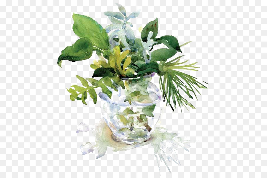 900x600 Watercolour Flowers Tulips In A Vase Watercolor Painting Drawing - Flower Vase Watercolor