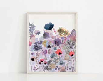 340x270 Floral Watercolor Etsy - Flower Watercolor Art