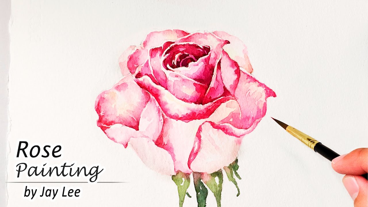 1280x720 How To Paint A Rose In Watercolor Painting Flowers Tutorial - Flower Watercolor Art