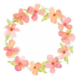 300x300 Silhouette Design Store - Flower Wreath Watercolor