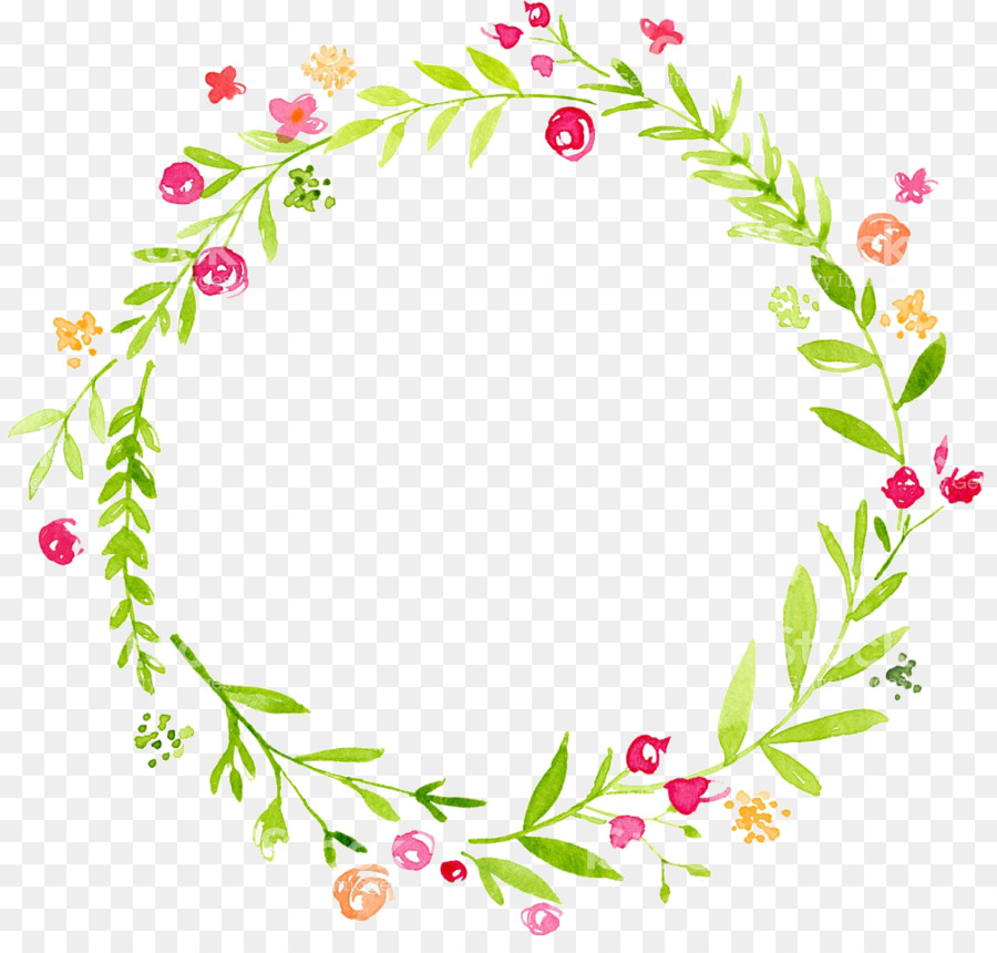 900x860 Watercolor Painting Flower Wreath - Flower Wreath Watercolor