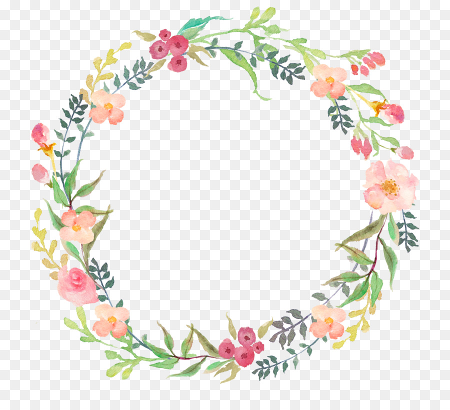 900x820 Watercolour Flowers Wreath Clip Art - Flower Wreath Watercolor