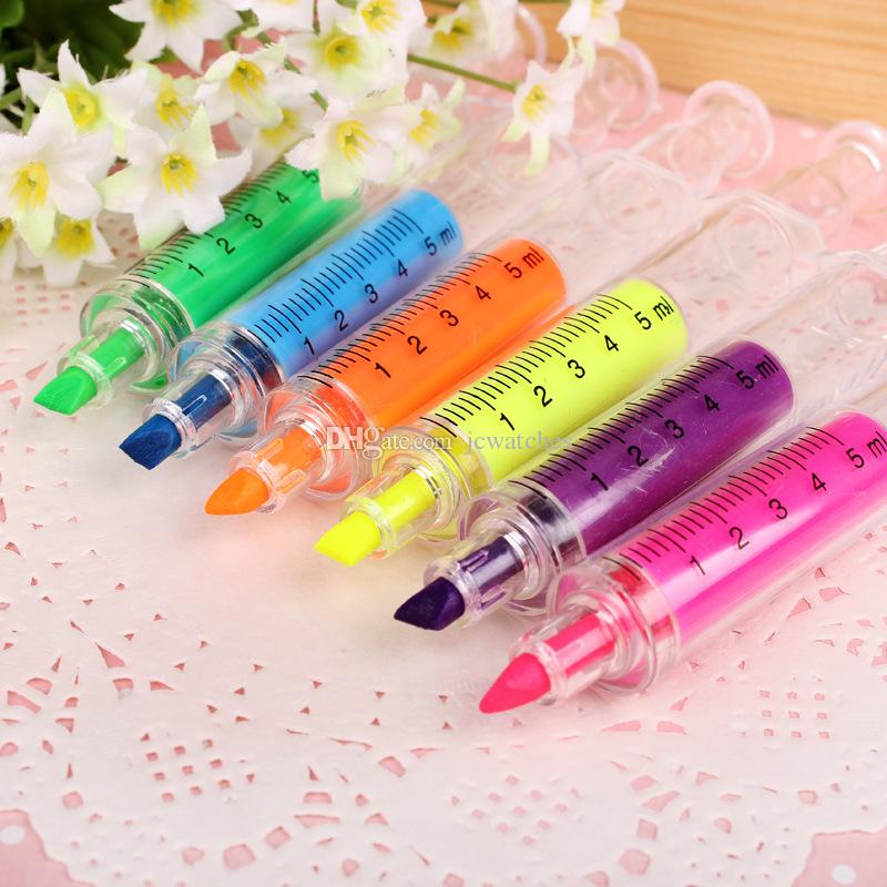 800x800 Cute Kawaii Fluorescent Syringe Watercolor Pens Highlighters - Fluorescent Watercolor