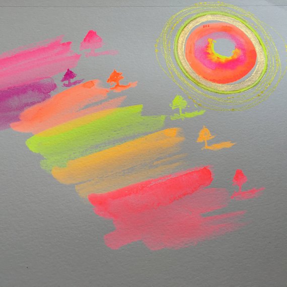 570x570 Gorgeous Fluorescent Watercolor Palette For Painting Or Etsy - Fluorescent Watercolor