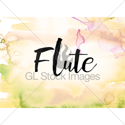 500x500 Flute Concept Watercolor And Ink Painting Gl Stock Images - Flute Watercolor